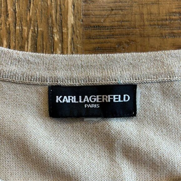 KARL LAGERFELD gold women's sweater size L new without tags - Picture 6 of 8